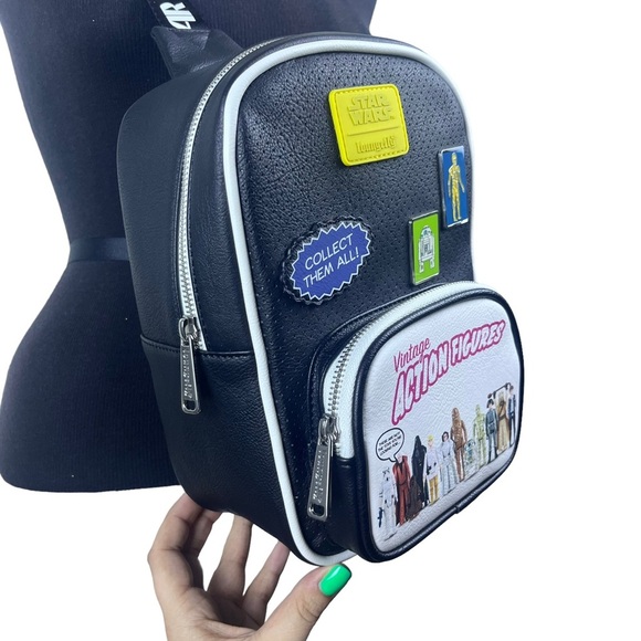 Disney Parks Loungefly Star Wars Crossbody Sling Backpack Vintage Action Figures main image 14